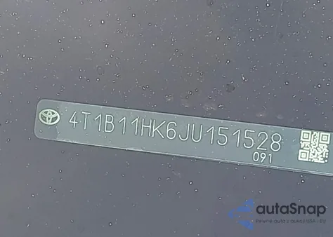 2018 Toyota Camry Le z USA, uszkodzony, nr VIN 4T1B11HK6JU151528